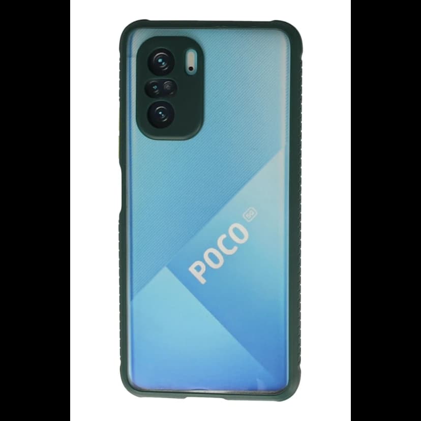 Newface Xiaomi Poco F3 Kılıf Miami Şeffaf Silikon - Koyu Yeşil