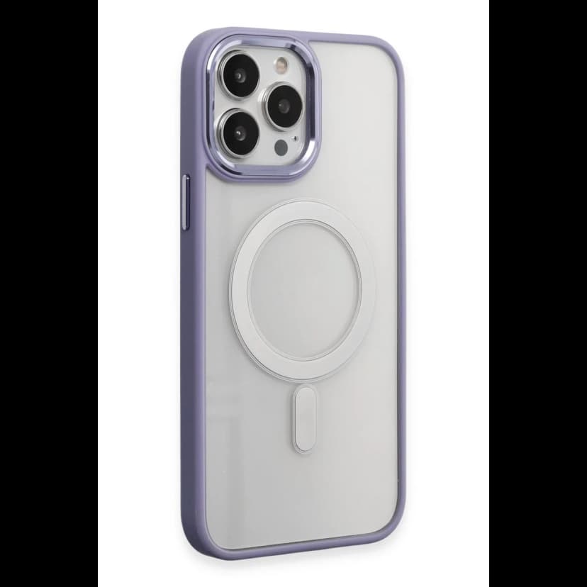 Newface Apple iPhone 15 Pro Kılıf Room Magneticsafe Silikon - Lila