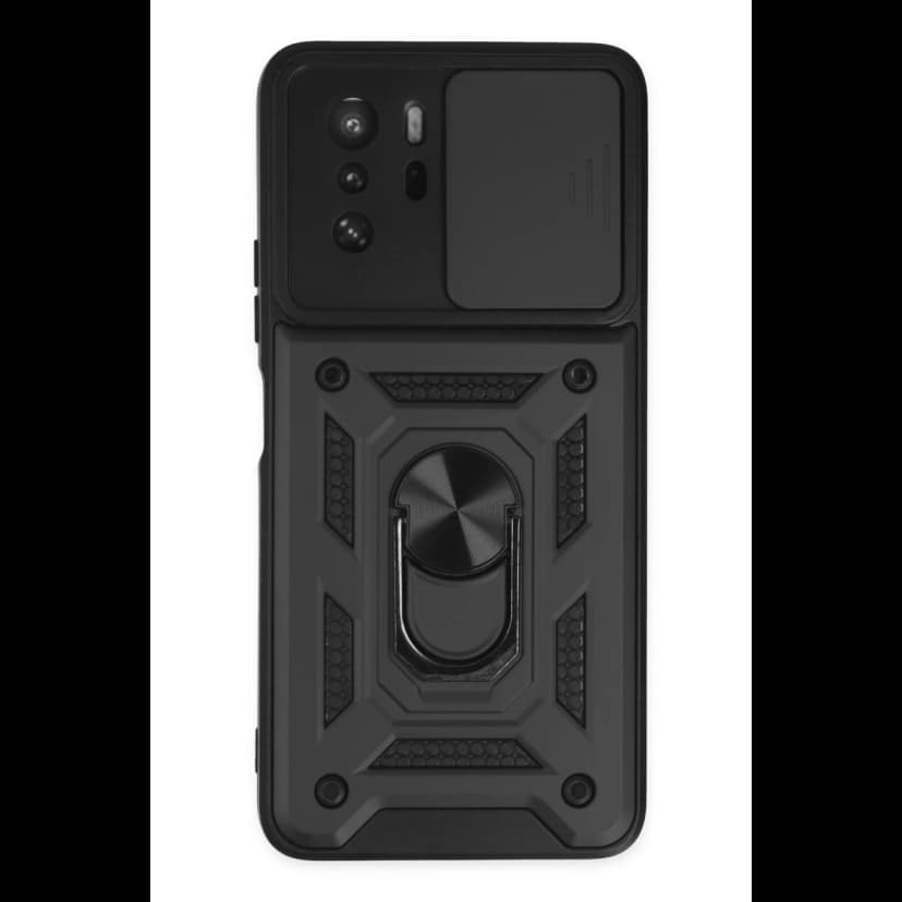 Newface Xiaomi Poco X3 GT Kılıf Pars Lens Yüzüklü Silikon - Siyah