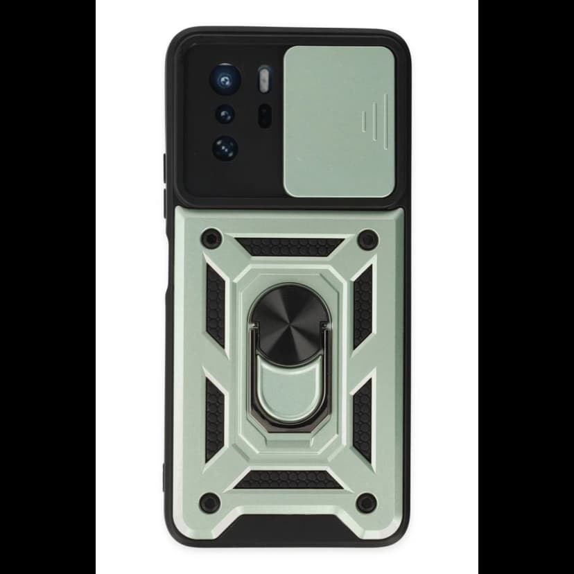 Newface Xiaomi Poco X3 GT Kılıf Pars Lens Yüzüklü Silikon - Yeşil