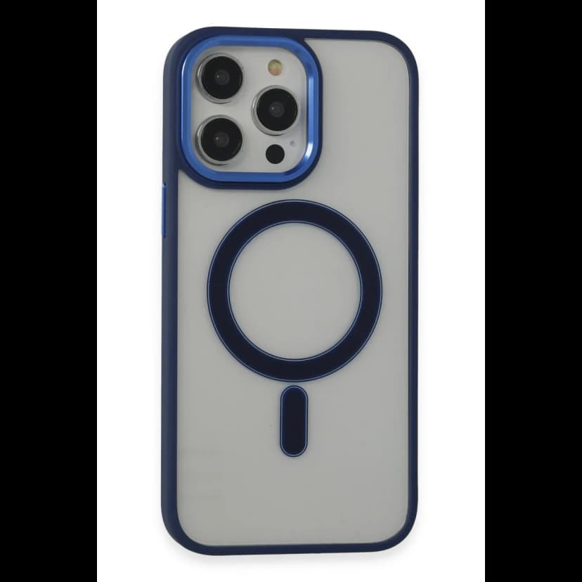 Newface Apple iPhone 15 Pro Max Kılıf Room Magneticsafe Silikon - Lacivert