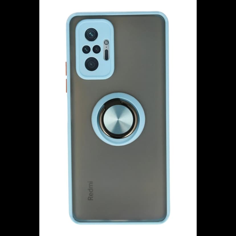 Newface Xiaomi Redmi Note 10 Pro Kılıf Montreal Yüzüklü Silikon Kapak - Buz Mavi