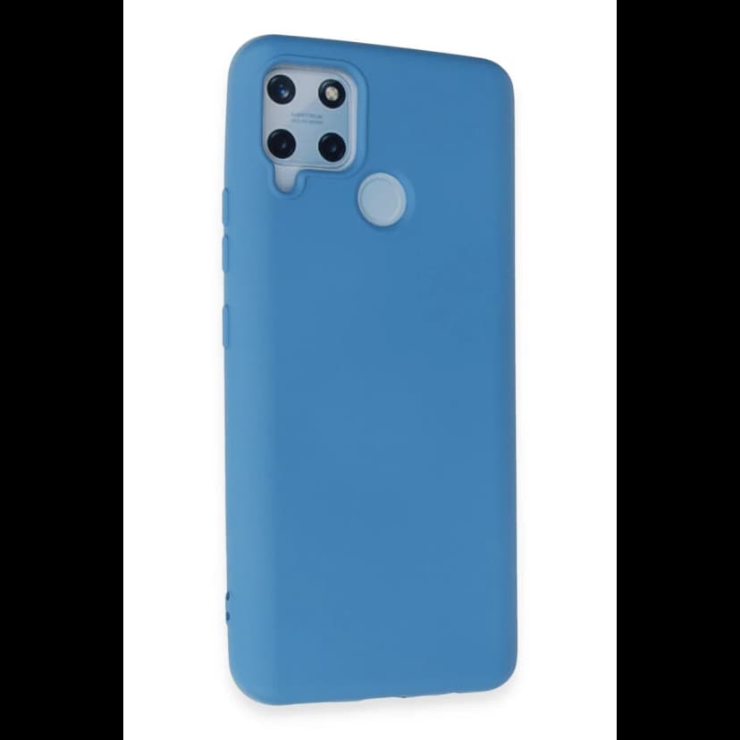 Newface Realme C15 Kılıf Nano içi Kadife Silikon - Mavi