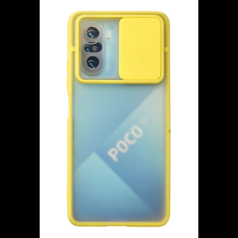 Newface Xiaomi Poco F3 Kılıf Palm Buzlu Kamera Sürgülü Silikon - Sarı