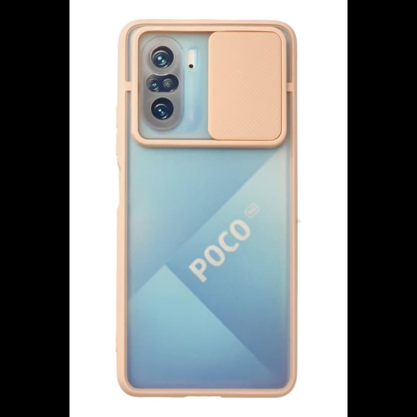 Newface Xiaomi Poco F3 Kılıf Palm Buzlu Kamera Sürgülü Silikon - Pembe