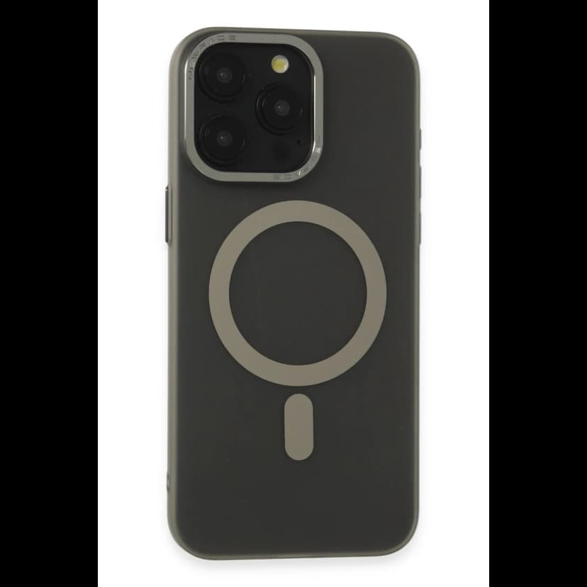Newface Apple iPhone 15 Pro Max Kılıf Lodos Magneticsafe Mat Kapak - Titan Gri