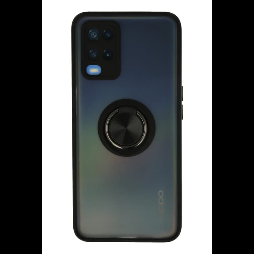 Newface Oppo A54 4G Kılıf Montreal Yüzüklü Silikon Kapak - Siyah
