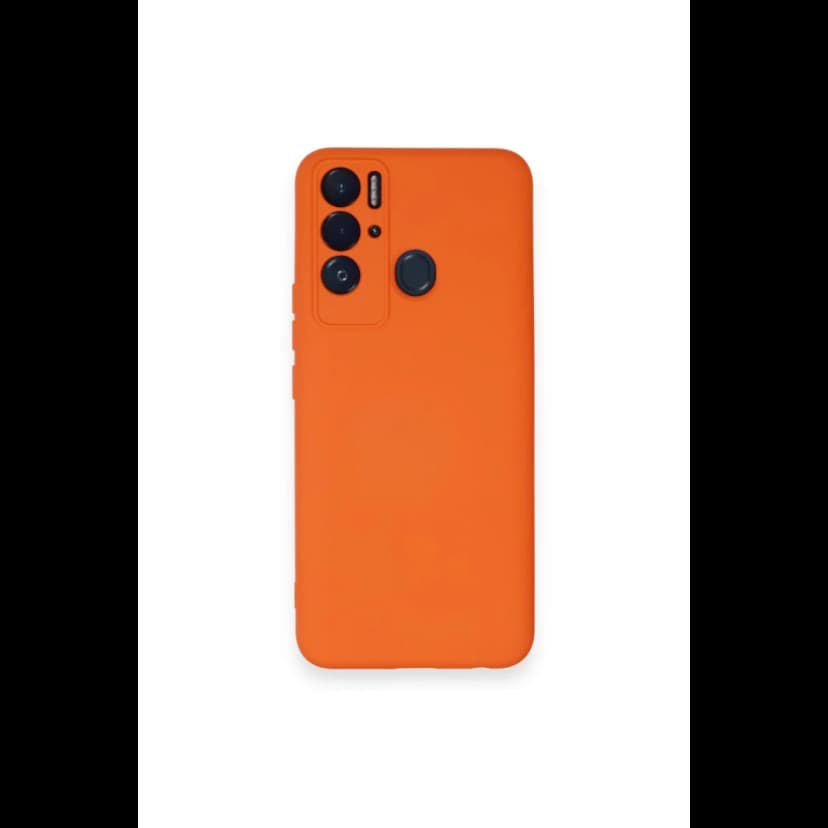 Newface Tecno Pova Neo Kılıf Nano içi Kadife Silikon - Turuncu