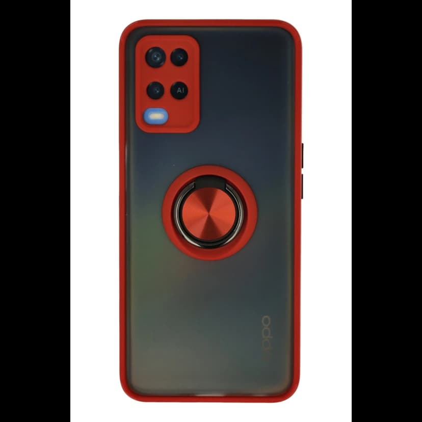 Newface Oppo A54 4G Kılıf Montreal Yüzüklü Silikon Kapak - Kırmızı