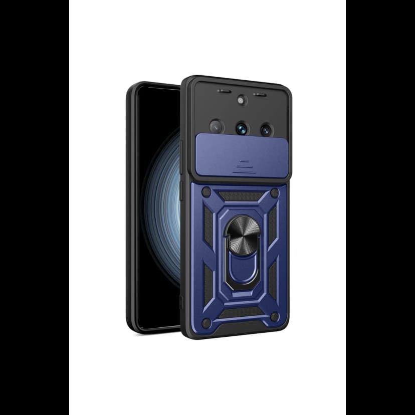 Newface Realme 11 Pro Kılıf Pars Lens Yüzüklü Silikon - Lacivert