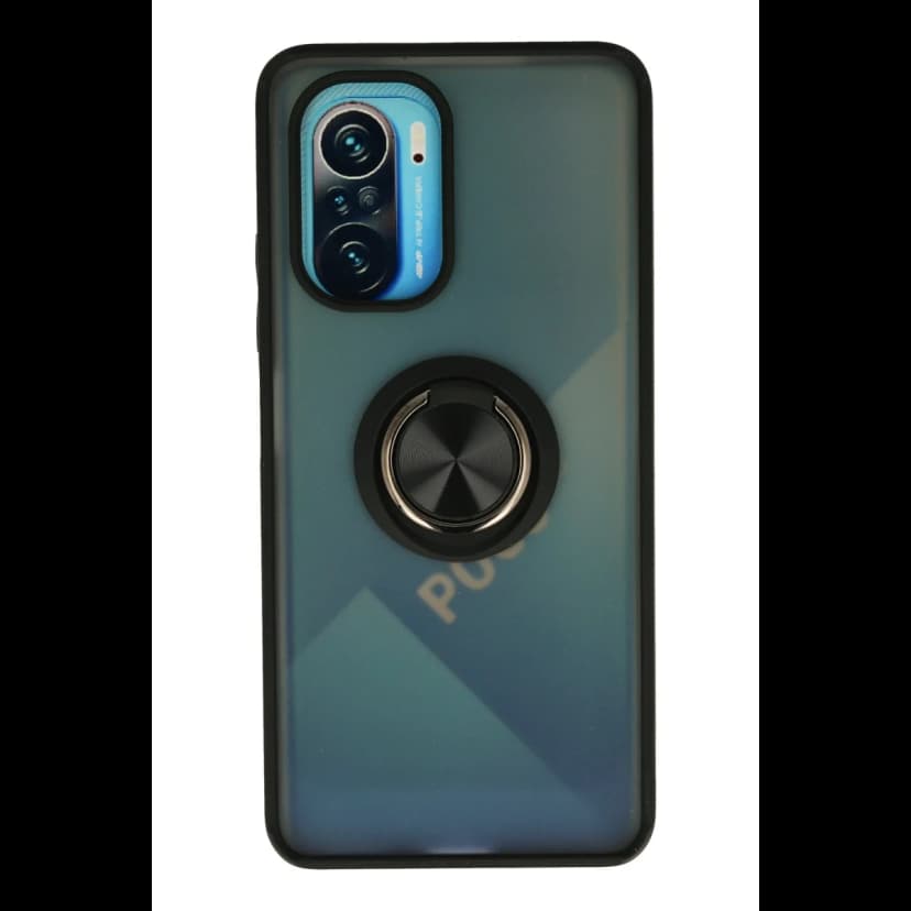 Newface Xiaomi Redmi K40 Kılıf Montreal Yüzüklü Silikon Kapak - Siyah