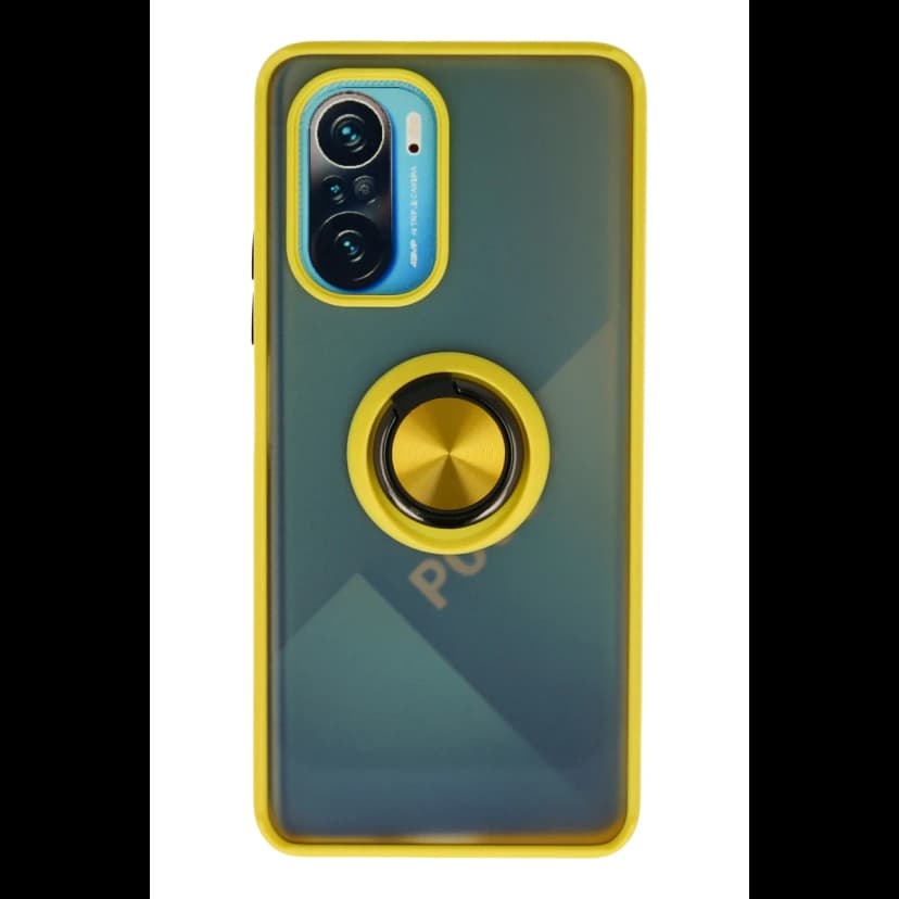 Newface Xiaomi Redmi K40 Kılıf Montreal Yüzüklü Silikon Kapak - Sarı