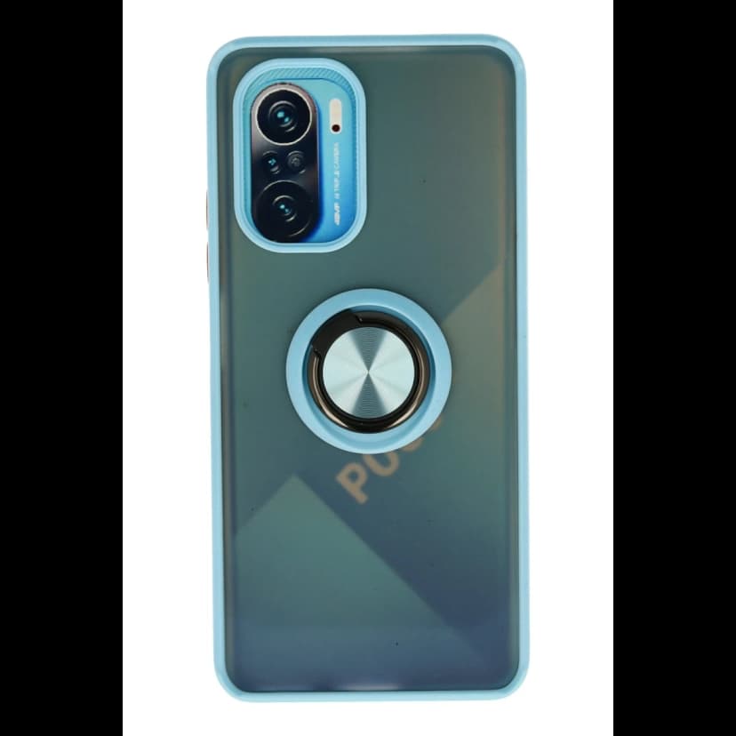 Newface Xiaomi Redmi K40 Kılıf Montreal Yüzüklü Silikon Kapak - Buz Mavi