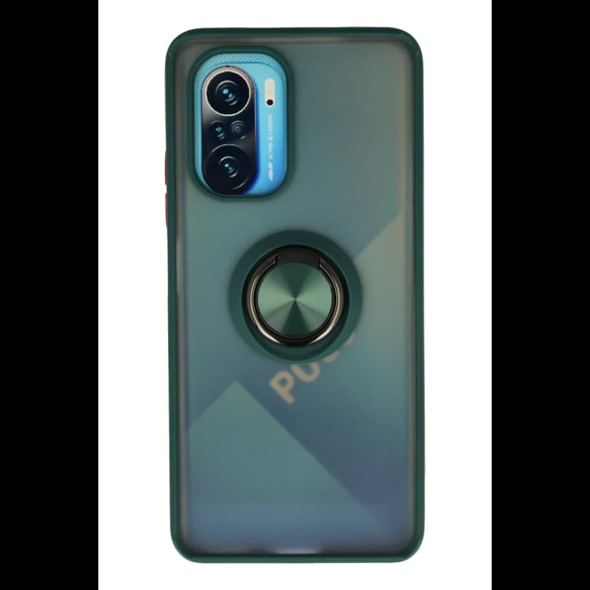 Newface Xiaomi Redmi K40 Kılıf Montreal Yüzüklü Silikon Kapak - Yeşil