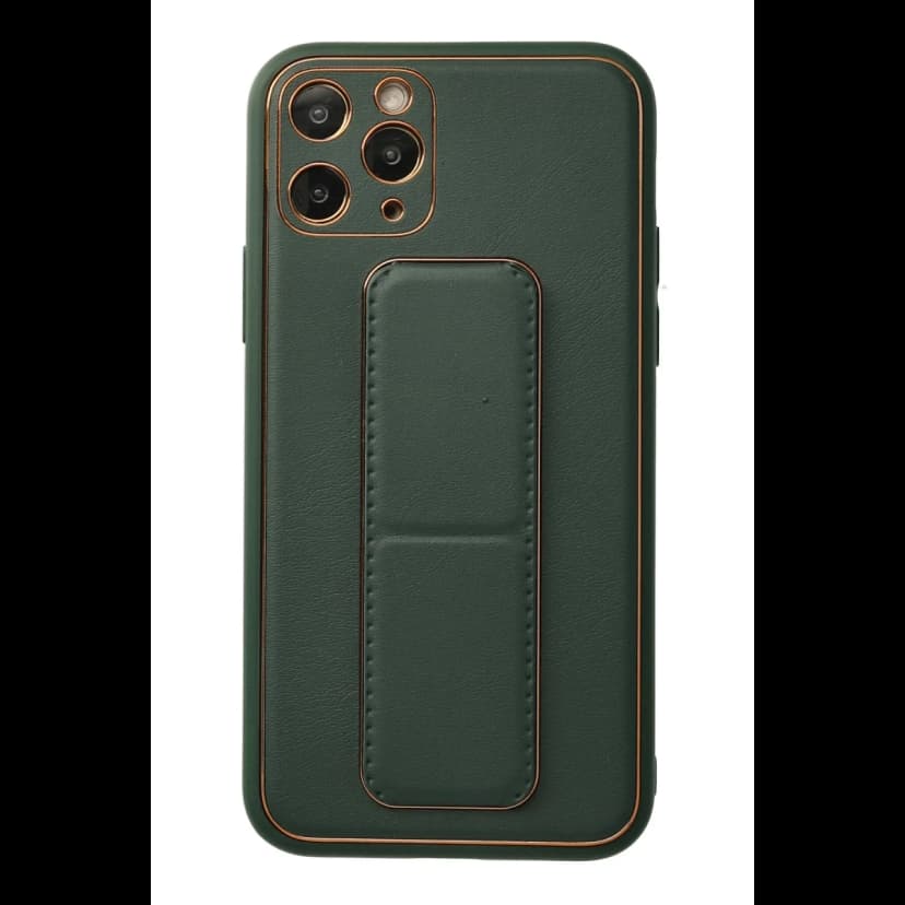 Newface Apple iPhone 11 Pro Kılıf Coco Deri Standlı Kapak - Yeşil