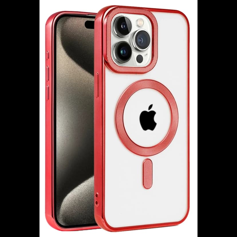 Newface Apple iPhone 14 Pro Kılıf Kronos Magsafe Kapak - Kırmızı