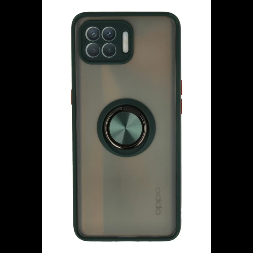 Newface Oppo Reno 4 Lite Kılıf Montreal Yüzüklü Silikon Kapak - Yeşil