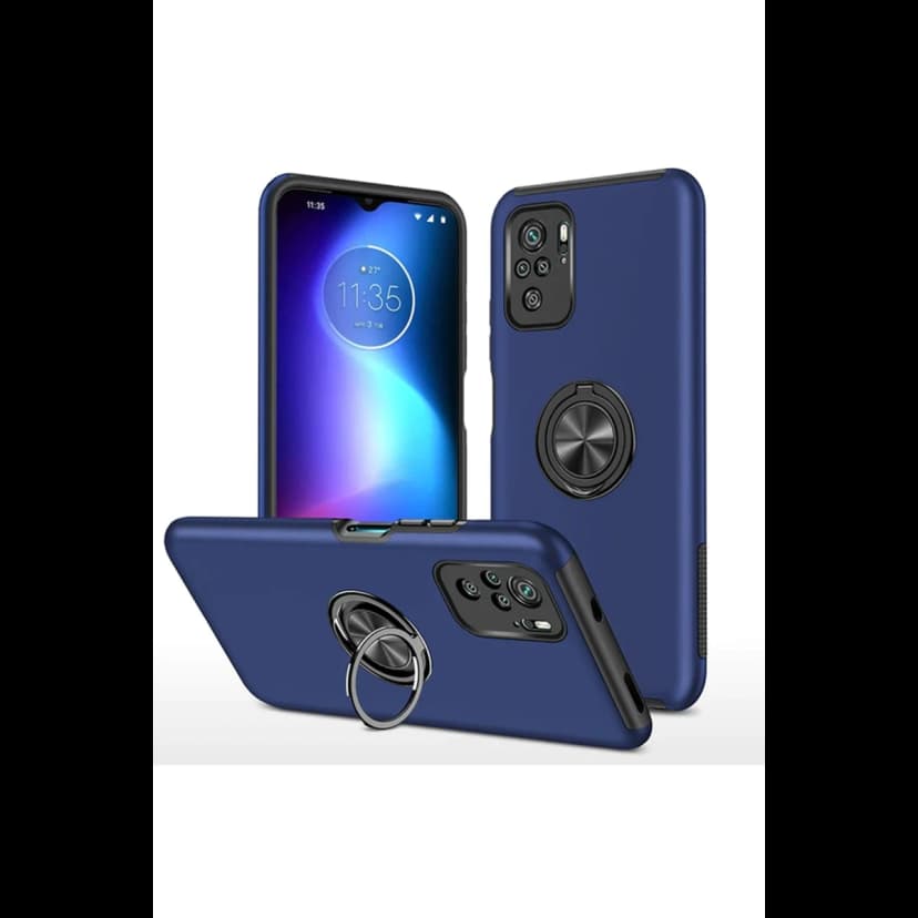 Newface Xiaomi Poco F3 Kılıf Elit Yüzüklü Kapak - Lacivert