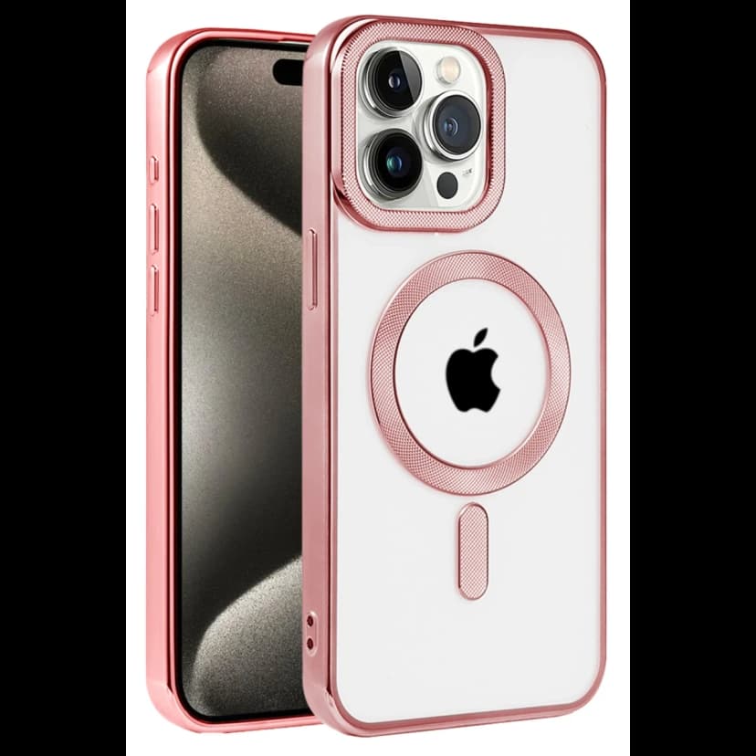 Newface Apple iPhone 14 Pro Max Kılıf Kronos Magsafe Kapak - Rose Gold
