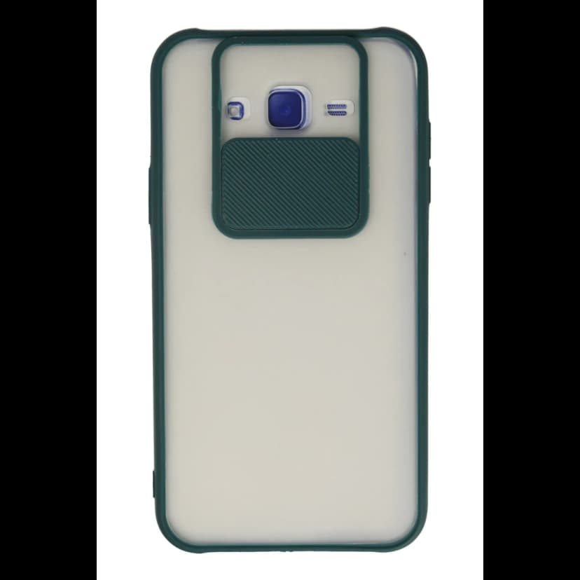 Newface Samsung Galaxy J7 Kılıf Palm Buzlu Kamera Sürgülü Silikon - Yeşil
