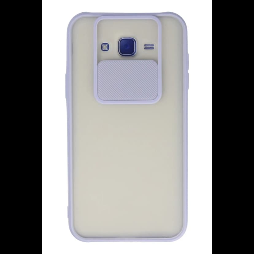 Newface Samsung Galaxy J7 Kılıf Palm Buzlu Kamera Sürgülü Silikon - Lila