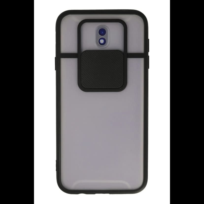 Newface Samsung Galaxy J7 Pro / J730 Kılıf Palm Buzlu Kamera Sürgülü Silikon - Siyah