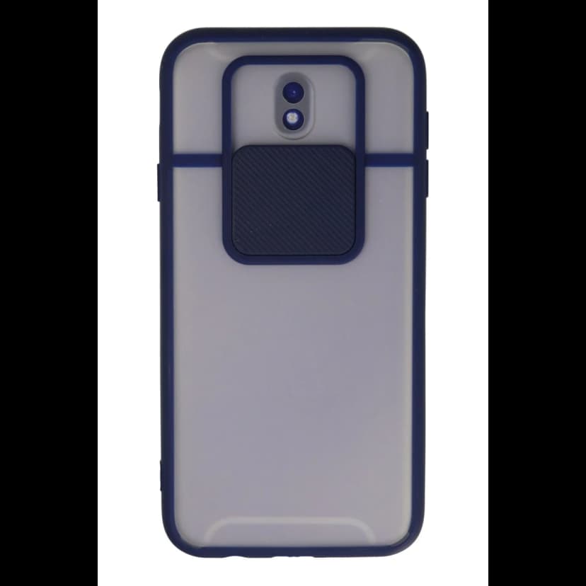 Newface Samsung Galaxy J7 Pro / J730 Kılıf Palm Buzlu Kamera Sürgülü Silikon - Lacivert