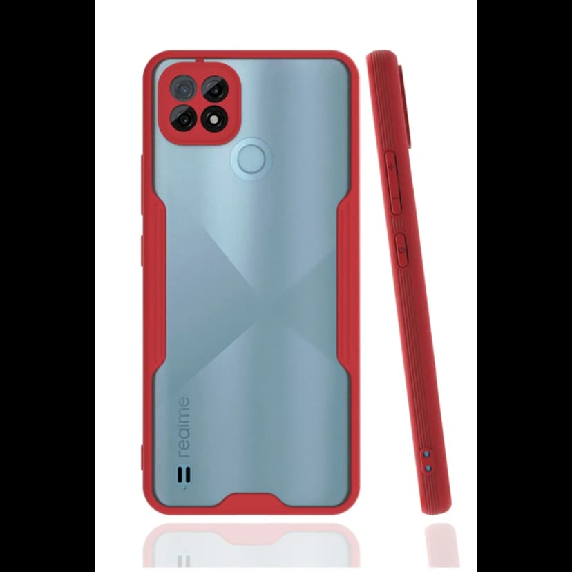 Newface Realme C21 Kılıf Platin Silikon - Kırmızı
