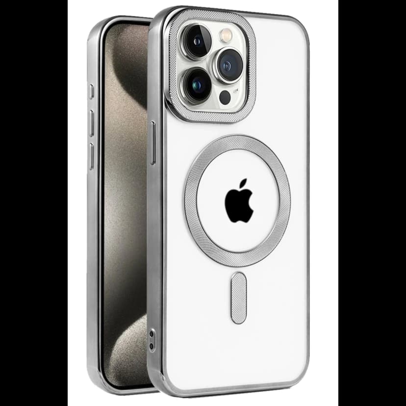 Newface Apple iPhone 15 Pro Max Kılıf Kronos Magsafe Kapak - Titanyum Gri