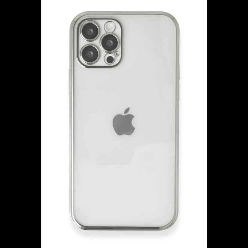 Newface Apple iPhone 12 Pro Kılıf Razer Lensli Silikon - Gümüş