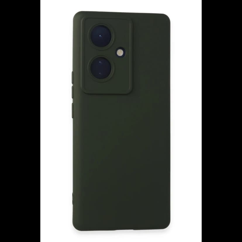 Newface Vivo V29 Lite Kılıf Nano içi Kadife Silikon - Koyu Yeşil