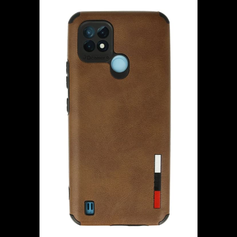 Newface Realme C21 Kılıf Loop Deri Silikon - Kahverengi