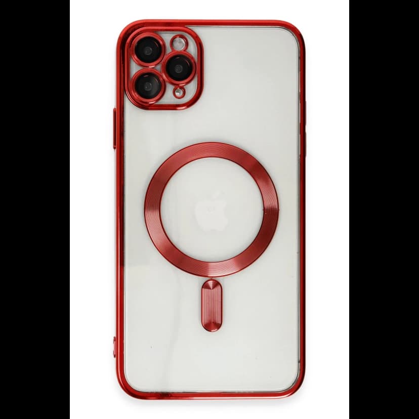 Newface Apple iPhone 11 Pro Max Kılıf Kross Magneticsafe Kapak - Kırmızı