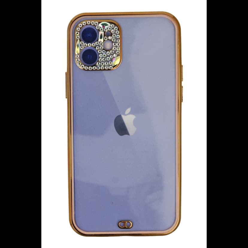 Newface Apple iPhone 12 Kılıf Liva Taşlı Silikon - Pembe