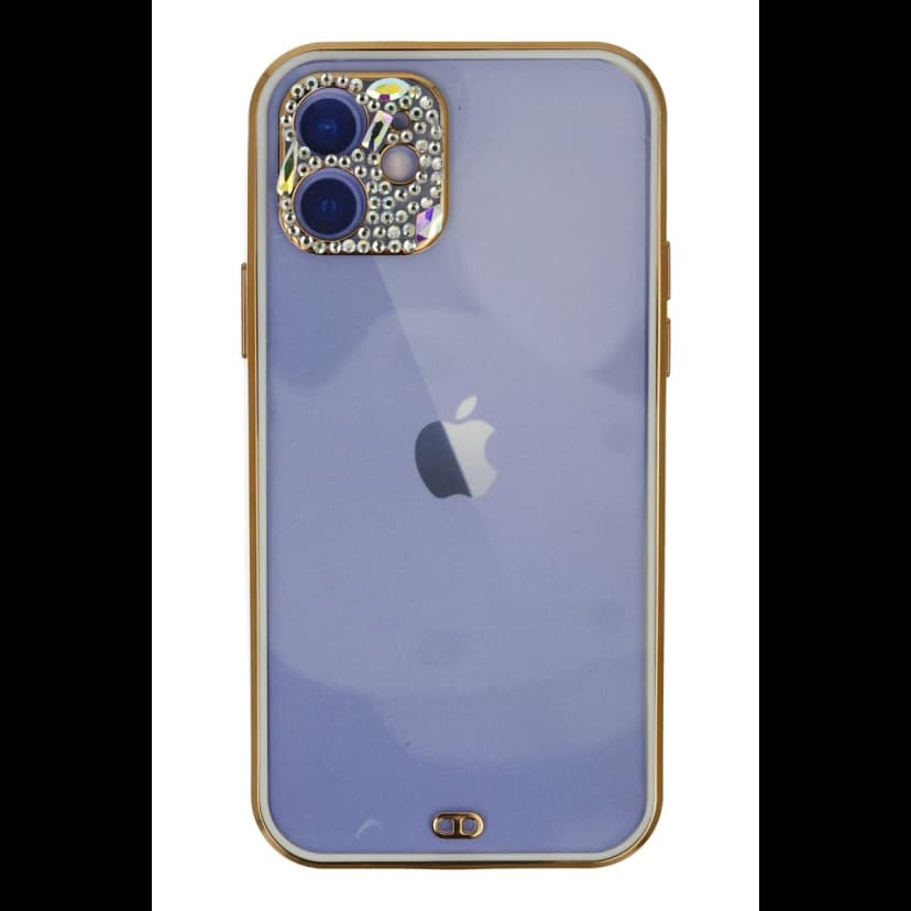 Newface Apple iPhone 12 Kılıf Liva Taşlı Silikon - Beyaz