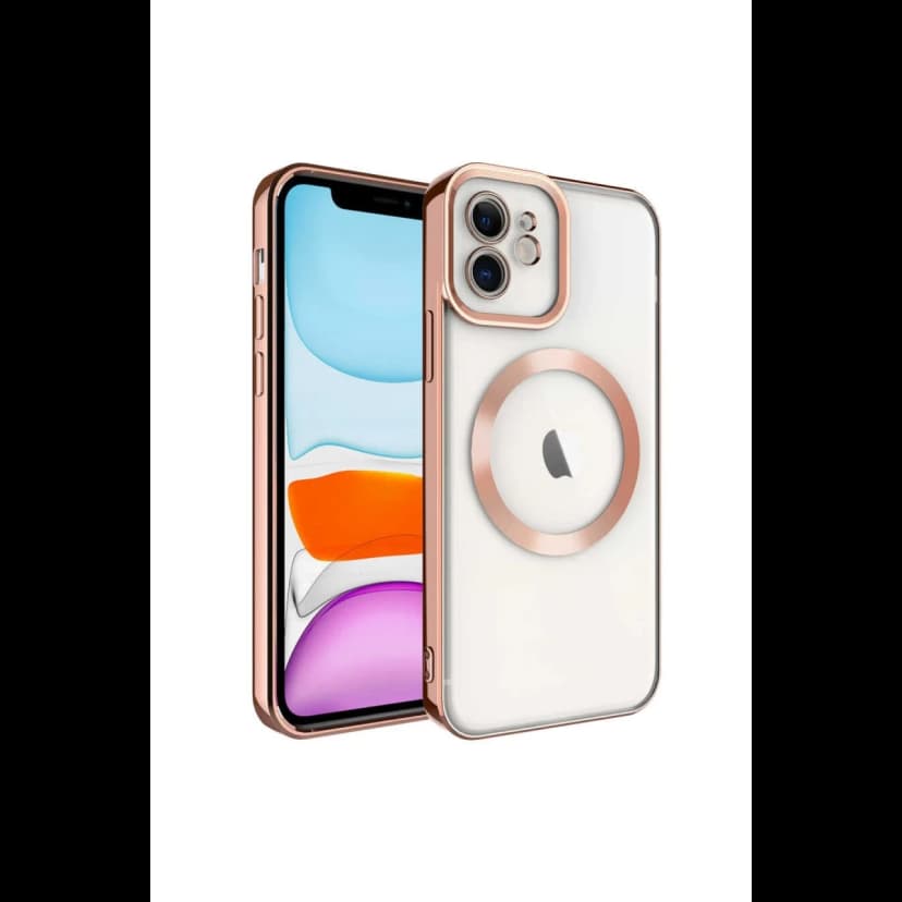 Newface Apple iPhone 12 Kılıf Kross Magneticsafe Kapak - Rose