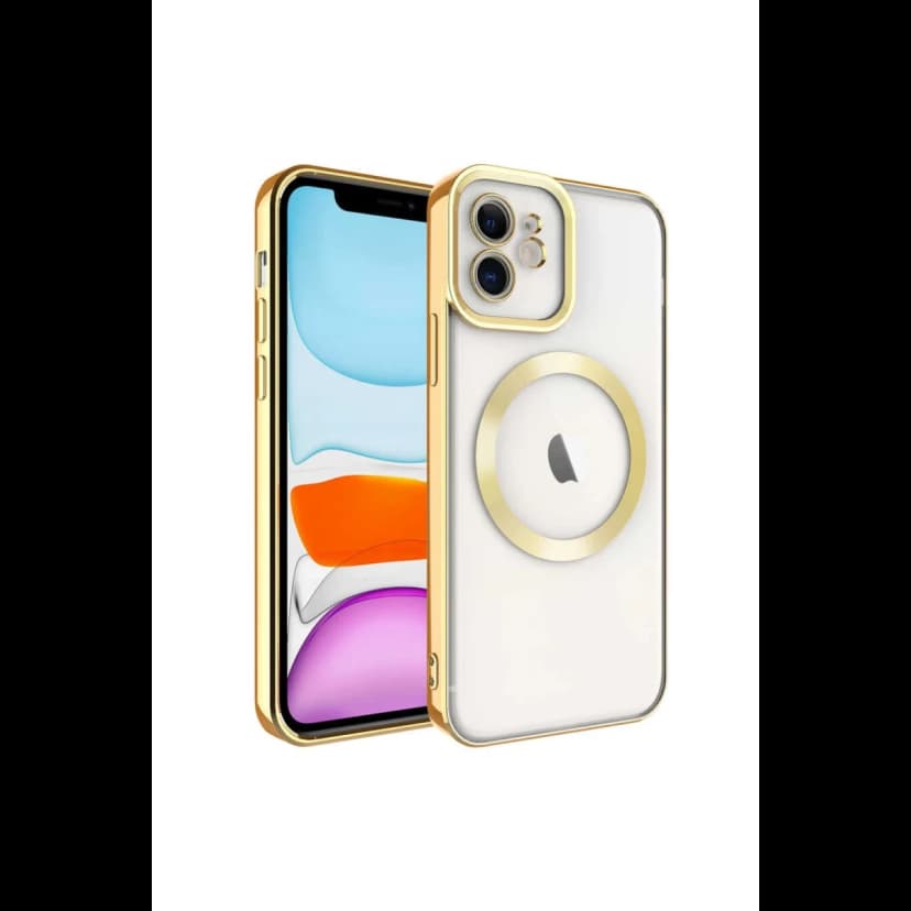 Newface Apple iPhone 12 Kılıf Kross Magneticsafe Kapak - Gold