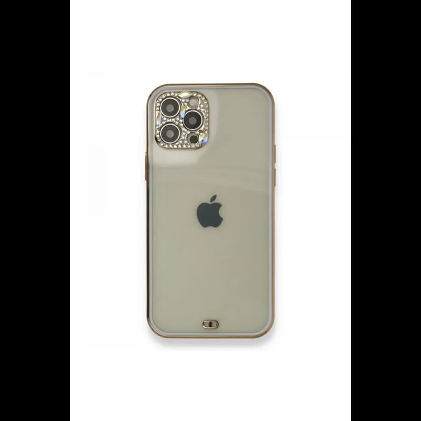 Newface Apple iPhone 12 Pro Kılıf Liva Taşlı Silikon - Mor