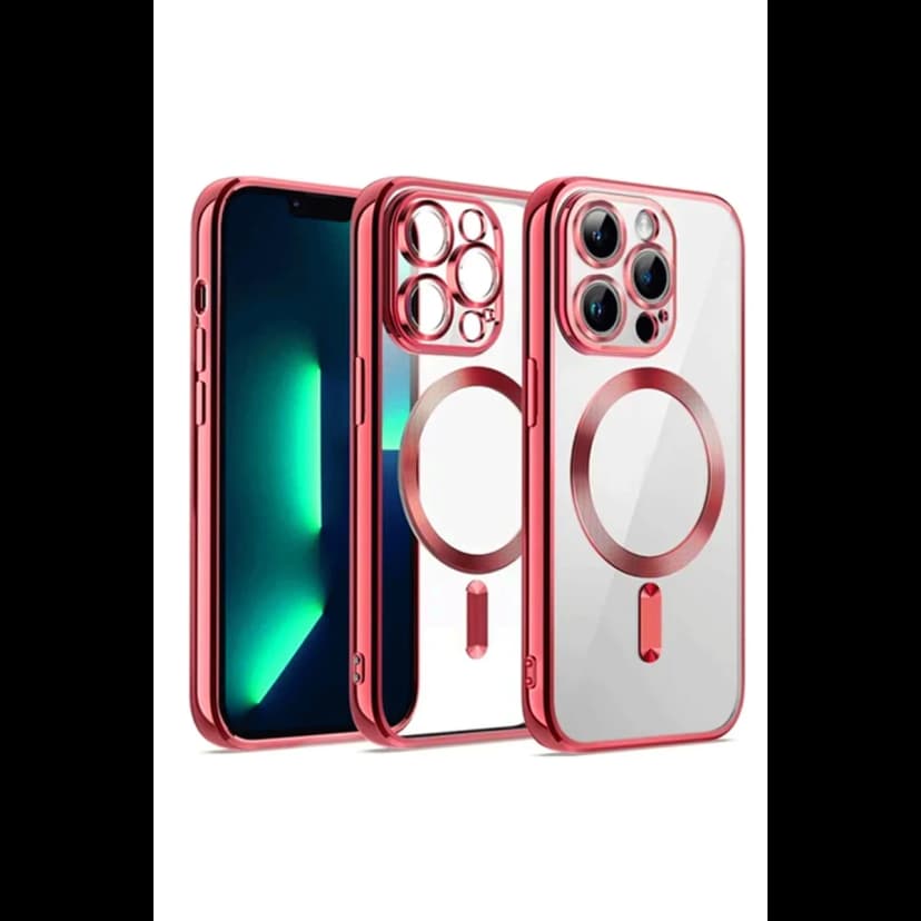 Newface Apple iPhone 12 Pro Kılıf Kross Magneticsafe Kapak - Kırmızı
