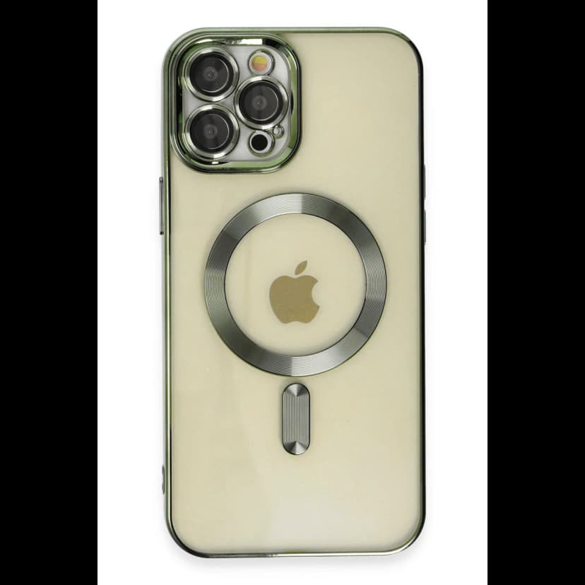 Newface Apple iPhone 12 Pro Max Kılıf Kross Magneticsafe Kapak - Koyu Yeşil
