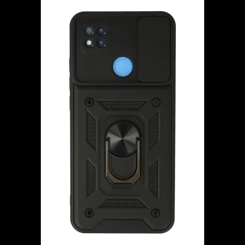 Newface Xiaomi Redmi 9C Kılıf Pars Lens Yüzüklü Silikon - Siyah