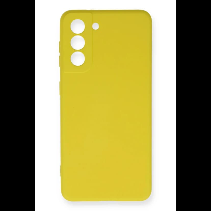 Newface Samsung Galaxy S21 FE Kılıf Nano içi Kadife Silikon - Sarı