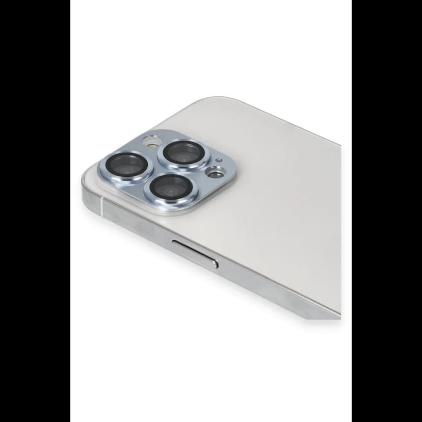 Newface Apple iPhone 13 Pro Max Pers Alüminyum Kamera Lens - Sierra Blue