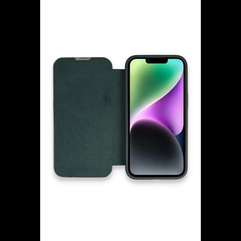 Newface Apple iPhone 13 Pro Max Kılıf Dolpin Kapaklı - Koyu Yeşil