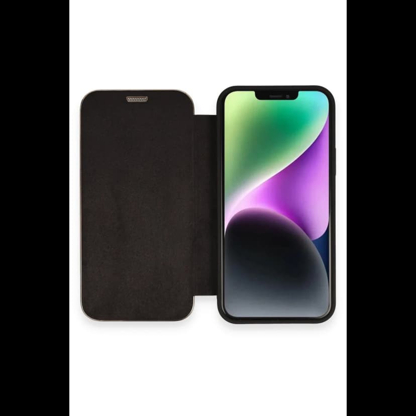 Newface Apple iPhone 12 Kılıf Dolpin Kapaklı - Siyah