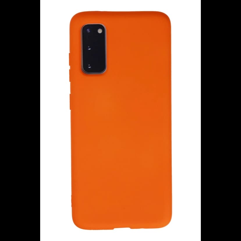 Newface Samsung Galaxy S20 Kılıf Nano içi Kadife Silikon - Turuncu