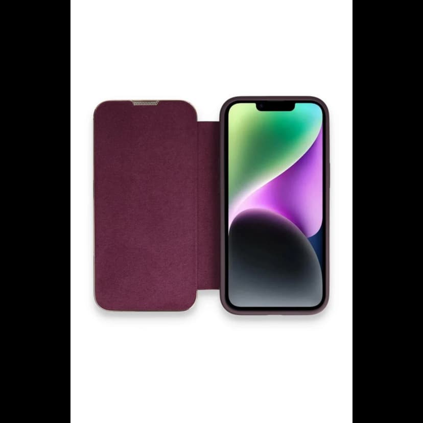 Newface Apple iPhone 14 Pro Kılıf Dolpin Kapaklı - Derin Mor