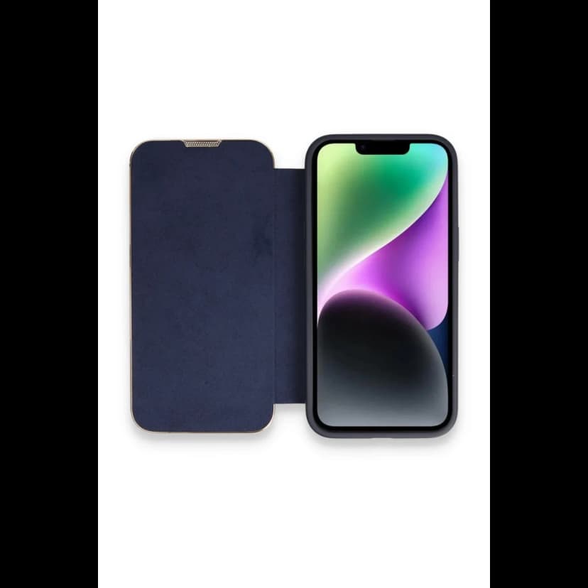 Newface Apple iPhone 14 Pro Max Kılıf Dolpin Kapaklı - Lacivert