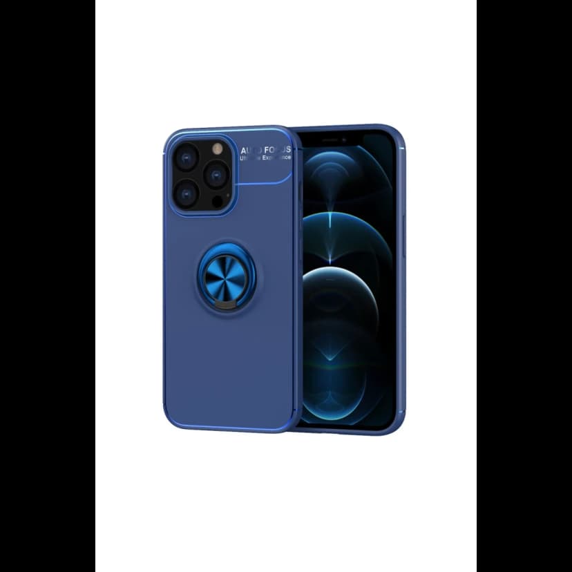 Newface Apple iPhone 13 Pro Kılıf Range Yüzüklü Silikon - Mavi