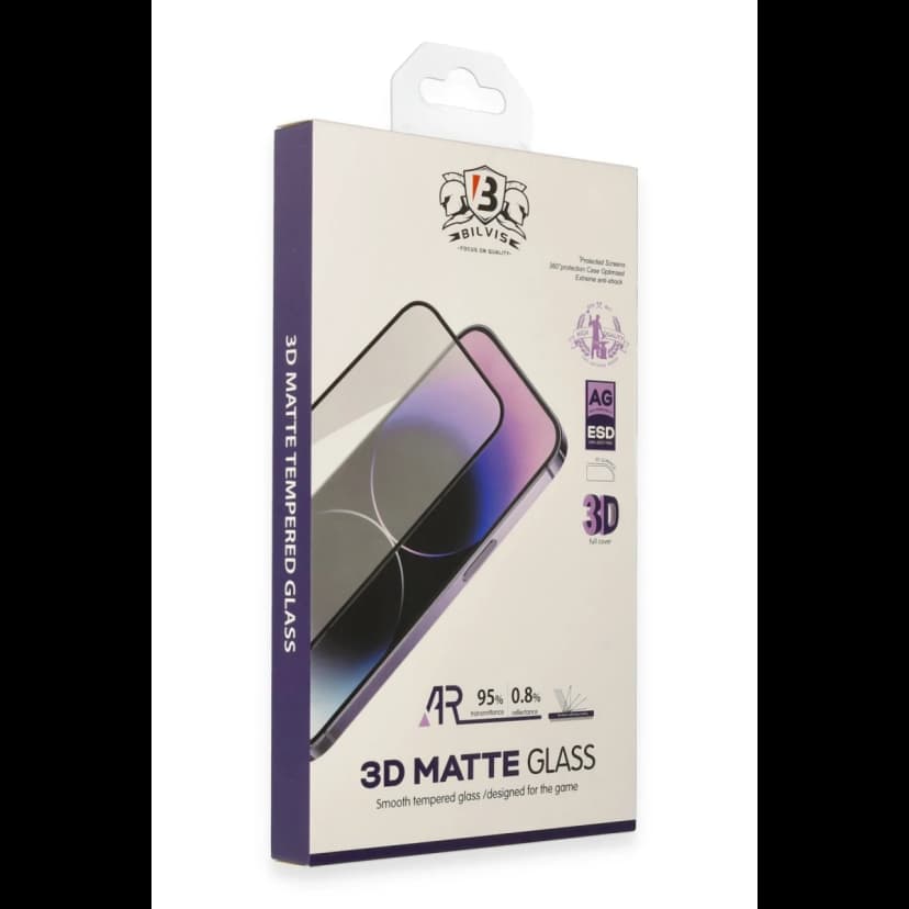 Newface Apple iPhone 15 Pro Bilvis 3D Mat Cam Ekran Koruyucu